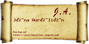 Jóna Aurélián névjegykártya